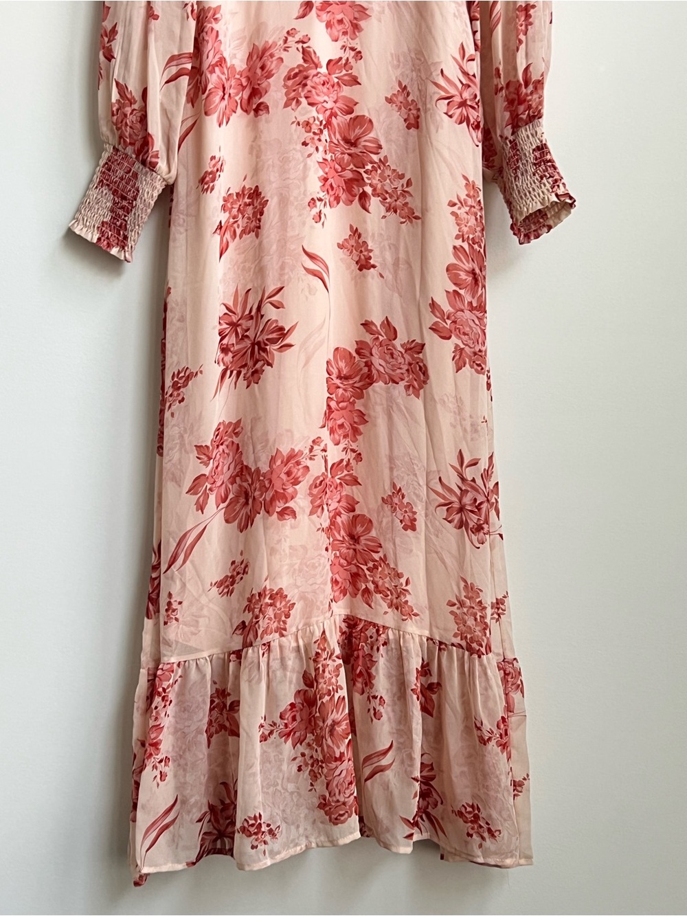 New Baltic Born Luciana Maxi Dress Beige Rose Floral Chiffon Boho Romantic M - Picture 8 of 16